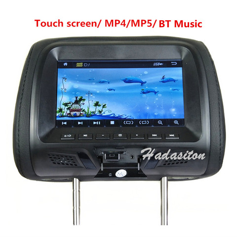 Monitor universal para reposacabezas de coche, reproductor MP4 y MP5 con soporte AV/USB/SD/FM/Altavoz/Auriculares, con pantalla táctil de 7