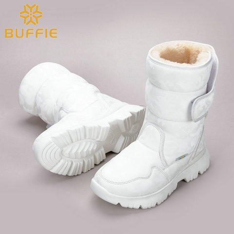 Las mujeres botas de nieve de camuflaje moda bonita mira BUFFIE marca impermeable de pantorrilla caliente forro de peluche luz peso suela gratis ► Foto 1/6