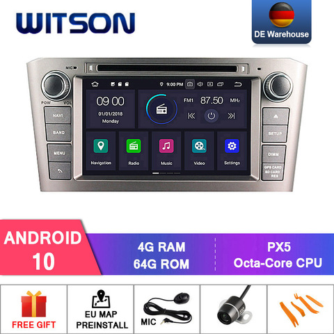 ¡Alemania Stock! Android WITSON 10,0 IPS pantalla DVD del coche para TOYOTA AVENSIS 2005-2007 4GB de RAM + 64GB FLASH 8 Octa Core ► Foto 1/6