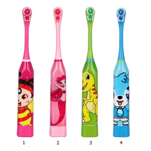 Cepillo de dientes eléctrico para niños, impermeable, ultrasónico, automático, diseño de dibujos animados, limpieza Oral ► Foto 1/6