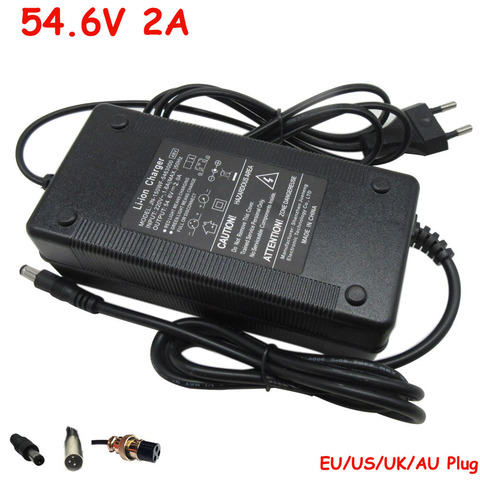 Cargador de batería de bicicleta eléctrica de 48V, salida de 54,6 V, 2A, XLRM, GX16-3, RCA, para ebike de 48V y 2A, paquete de batería de litio CC 5,5*2,1 ► Foto 1/4