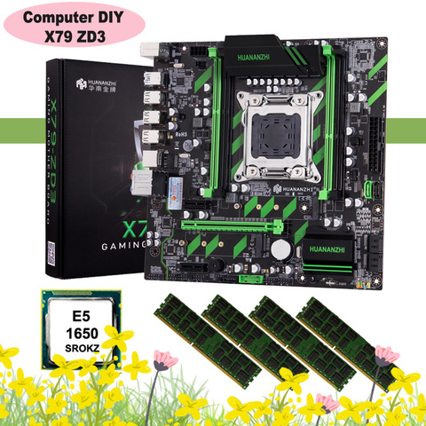 HUANANZHI-Conjunto de placa base con descuento, X79-ZD3, doble M.2, ranuras SSD, NVMe/NGFF CPU Xeon E5, 1650 RAM, 32G(4*8G) REG ECC ► Foto 1/6