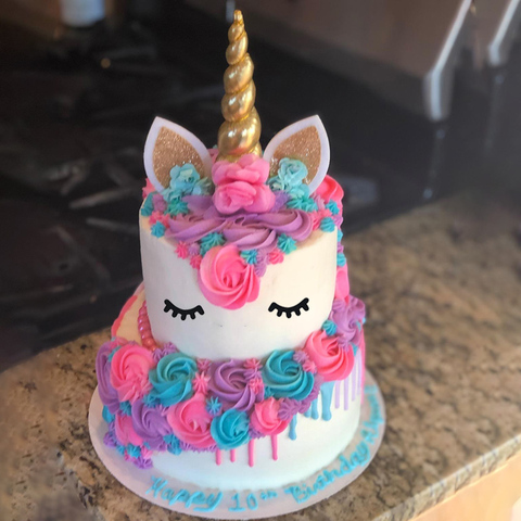 Cyuan-Decoración de tarta de unicornio para Baby Shower, envoltorios para magdalenas, accesorios de tarta de fiesta para niños, decoración de fiesta de cumpleaños, banderas para pastel ► Foto 1/6