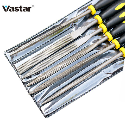 Vastar-Mini aguja de escofina de Metal, 6x140mm, juego de limas, herramientas de tallado de madera para escofina de acero, aguja de escofina, herramienta de limado para carpintería ► Foto 1/6