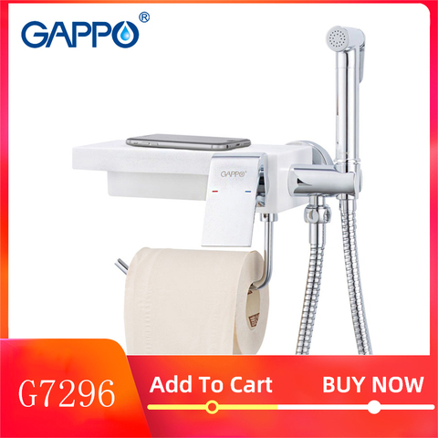 GAPPO-grifos de bidé para inodoro, rociador de ducha higiénico, tapón anal, grifos de agua, soporte de papel para baño, soportes para estantes, G7296 ► Foto 1/6