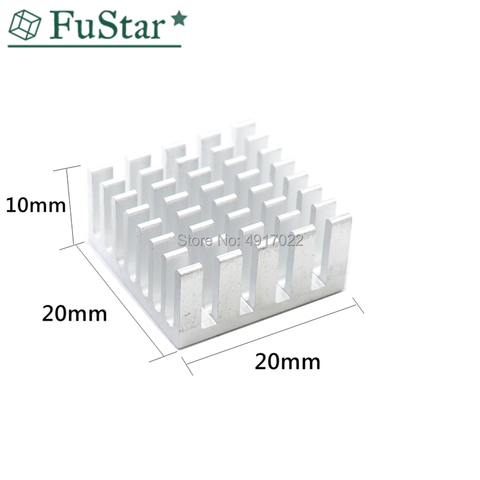 Disipador de calor de aluminio puro LED, disipador de calor de 20x20x10mm de plata, radiador de CPU de enrutamiento, 20x20x10mm, 10 Uds. ► Foto 1/2