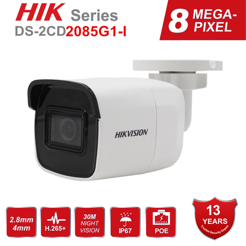 Hikvision-cámara IP Original de 8MP para exteriores, dispositivo de DS-2CD2085G1-I POE, 4K, tipo bala, Darkfighter IR, 30M, hasta 128 GB, IP67 ► Foto 1/6