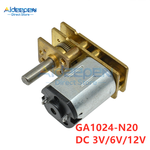 GA1024-N20 Mini DC engranaje de reducción Motor DC 3V 6V 12V/5/10/15/20/30/50/60/100/150/200/300/400/500/100RPM motor de engranaje para juguete ► Foto 1/6