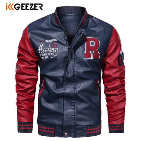 Chaqueta de cuero de alta calidad para hombre, cazadora masculina de cuero, color marrón, con cuello levantado, M-4XL de negocios, cómoda, para Otoño e Invierno ► Foto 1/6