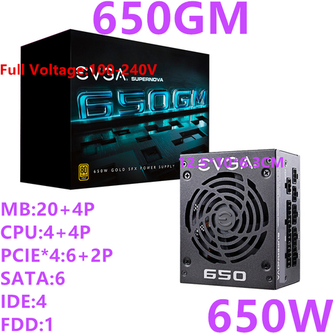 Fuente de alimentación silenciosa para EVGA, módulo completo 80PLUS, 650W, 650GM, PSU, SFX, ITX, ECO, nuevo ► Foto 1/5