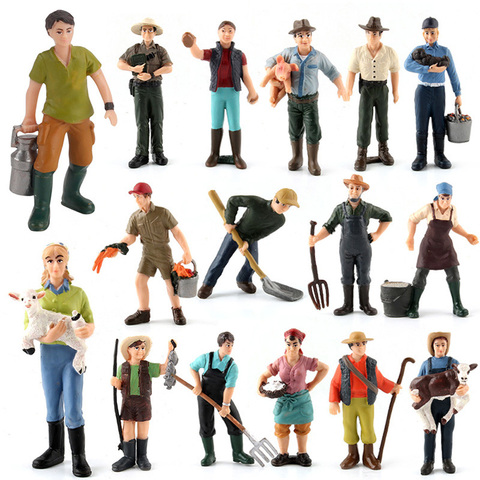 Figura de acción de trabajadores de granja a escala 1:25, modelo de personas en miniatura de PVC, figurilla de Hada, accesorios de decoración de jardín ► Foto 1/5