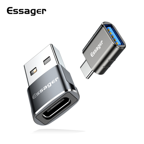 Essager-Adaptador USB 3,0 tipo C OTG, convertidor macho a hembra, para Macbook, Xiaomi, Samsung S20, conector USBC OTG ► Foto 1/6