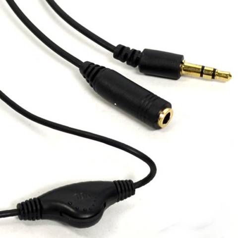 3,5mm Jack AUX macho a hembra de 3,5mm Cable de extensión del adaptador M/F Audio estéreo con Cable auricular Control de volumen Cable de auriculares ► Foto 1/6