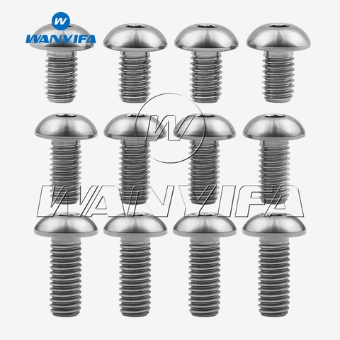 Wanyifa de titanio pernos M5x8 M5x10 M5x12 M5x15mm cabeza redonda interior tornillo hexagonal para bicicleta jaula de botella ► Foto 1/6