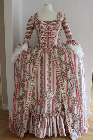 Vestido de Navidad de Marie Antonieta, Rococo, Century 18 °, Europa, rosa, antiguo, con la espalda ► Foto 1/3