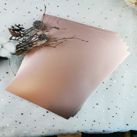 Tarjeta metálica de papel cartulina de oro rosa, A4, 250gsm, bricolaje álbum de recortes papel, paquete artesanal, almohadilla de fondo ► Foto 1/1