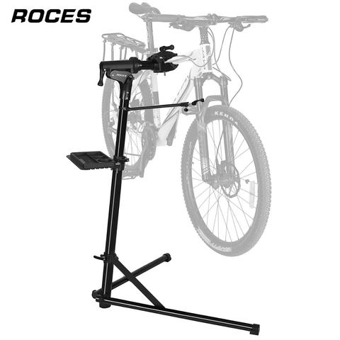 Soporte reparación bicicleta portátil, soporte de trabajo mecánico para el hogar para bicicletas de montaña, herramienta de reparación de mantenimiento, soporte de suelo de aleación de aluminio ► Foto 1/6