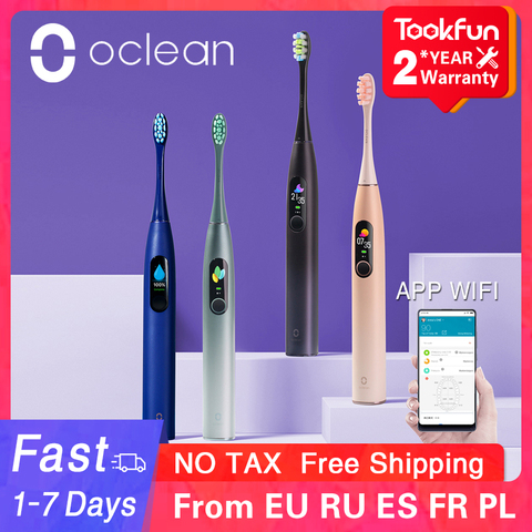 Oclean-cepillo de dientes eléctrico sónico X Pro, blanqueamiento de dientes, vibrador, carga inalámbrica, 40 días, funciona con la aplicación inteligente, control Ultra sónico de los dientes ► Foto 1/6