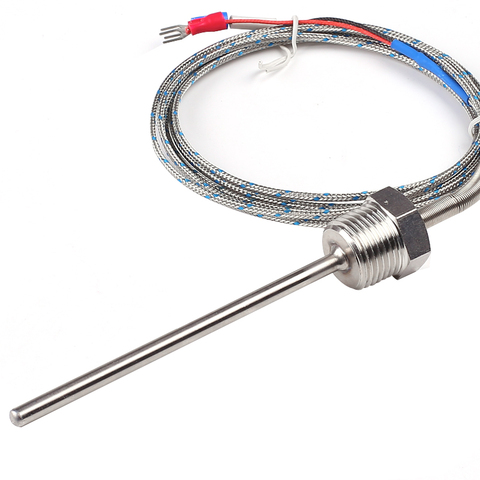 1/2 NPT impermeable de acero inoxidable k sonda sensor termopar 50mm 100mm 150mm 200mm para controlador de temperatura PID Cable de 2M ► Foto 1/6