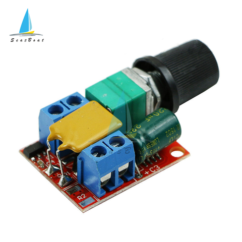 Mini módulo controlador de velocidad DC Motor PWM, 3V, 6V, 12V, 24V, 35VDC, 90W, 5A, DC, regulador de velocidad del Motor, interruptor de Control, regulador de intensidad LED ► Foto 1/6