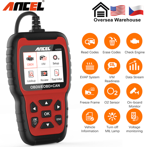 ANCEL, AS500 profesional OBD2 escáner automotriz lector de código de homestudio ODB OBD 2 coche motor de herramienta de diagnóstico escáner automotriz ► Foto 1/6