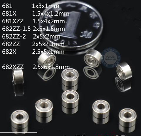 Rodamiento de bolas para reloj de joyería, 10 Uds., 681 681X 681XZZ 682ZZ 682X 682XZZ, minirodamiento de bolas para juguete, anillo, modelo miniatura cojinete Metal ► Foto 1/5