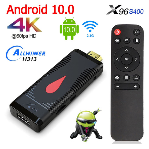 TV Stick Android 10,0 X96 S400 TV Stick Android X96S400 Allwinner H313 Quad Core 4K 60fps 2,4G WIFI 2GB 16GB TV Dongle del X96S ► Foto 1/6