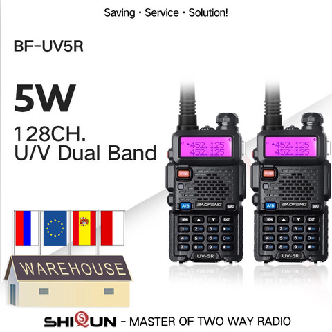 1/2 Uds Baofeng UV-5R Amateur Radio portátil walkie-talkie Pofung UV 5R 5W VHF/UHF Radio de dos vías de Banda Dual Radio UV5r Radios CB ► Foto 1/6