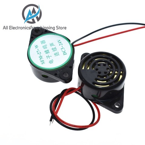 Alarma electrónica de alto decibelio para coche y furgoneta dispositivo de alarma bip continuo e intermitente de 95DB para SFM-27 de furgoneta y coche Arduino, DC 3-24V 12V ► Foto 1/5