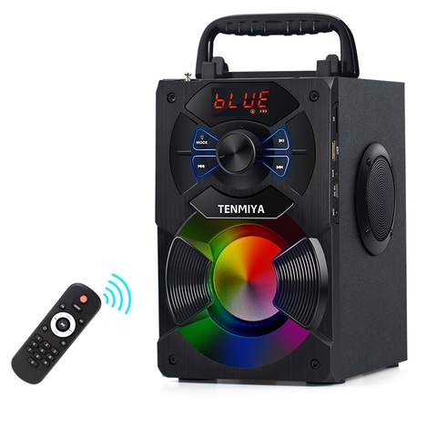 TOPROAD-Altavoz Bluetooth de gran potencia, Subwoofer estéreo inalámbrico portátil con luces RGB, compatible con Radio FM AUX ► Foto 1/6