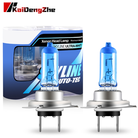 2 uds Super brillante bombillas halógenas H1 H3 H4 H7 H8 H11 9006 lámpara halógena de niebla luces 55W 12V 5000K de la motocicleta de la linterna del coche de la lámpara ► Foto 1/6