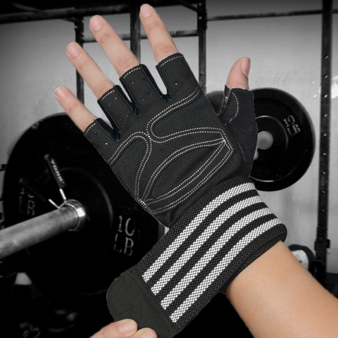 Guantes de levantamiento de pesas para hombre y mujer, guante de entrenamiento, mancuerna, gimnasio, Fitness, soporte de muñeca para entrenamiento de cosfit, protección para ejercicio ► Foto 1/6