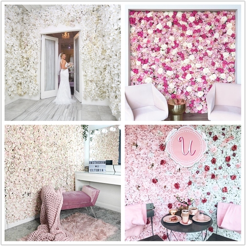 Fondo de pared de flores de seda Rosa 40x60cm DIY flores artificiales  decoración de pared para bodas Fotografía telones de fondo Baby Shower Hair  Salon - Historial de precios y revisión |