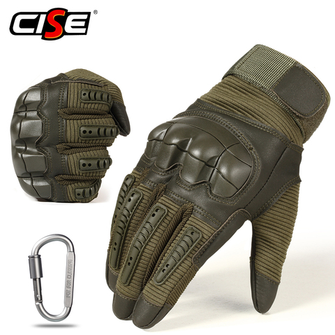 Guantes de cuero de la motocicleta de la PU de la pantalla táctil de la motocicleta engranaje protector de la motocicleta de carreras de nudillo duro guante de dedo completo hombres mujeres ► Foto 1/6