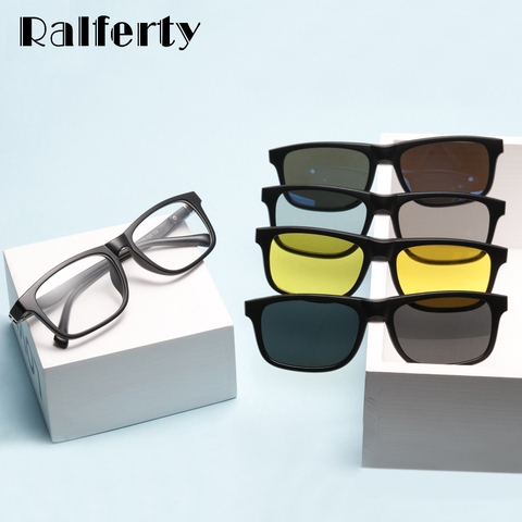 Ralferty estudiante 5 en 1 gafas de sol magnéticas niños Clip en gafas TR90 Optic marcos para gafas con receta 3D gafas TR8006 ► Foto 1/6