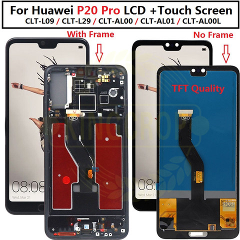 Pantalla LCD TFT de 6.1 pulgadas para Huawei P20 Pro, reemplazo de pantalla LCD con marco, montaje de digitalizador táctil, pantalla P20 Pro CLT-AL01-L29 Lcd P20 Plus ► Foto 1/6