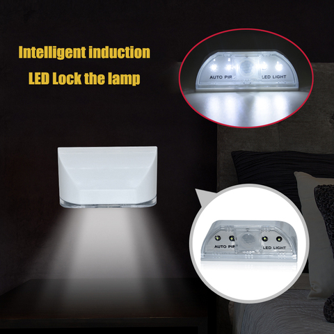 Auto PIR Sensor LED Cerradura para puerta con sensor lámpara moción inteligente Detector lámpara cerradura cocina escalera de luz de la lámpara ► Foto 1/6