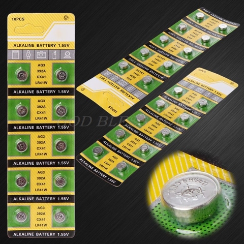 10 Uds celular moneda Batería alcalina AG3 1,55 V baterías de botón SR41 192 L736 384 SR41SW CX41 LR41 392 cadena de luces Luz de dedo reloj ► Foto 1/6