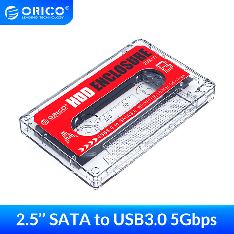 ORICO Caja Externa Disco Duro 2.5'' Cinta-Retro Carcasa Disco Duro Externo  USB 3.0 a SATA