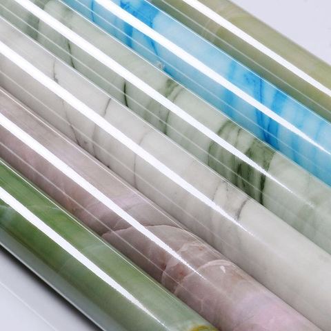 Pegatinas de pared de PVC para cocina de 60cm x 10M, pegatinas de mármol para encimera, papel tapiz impermeable autoadhesivo para Baño ► Foto 1/6