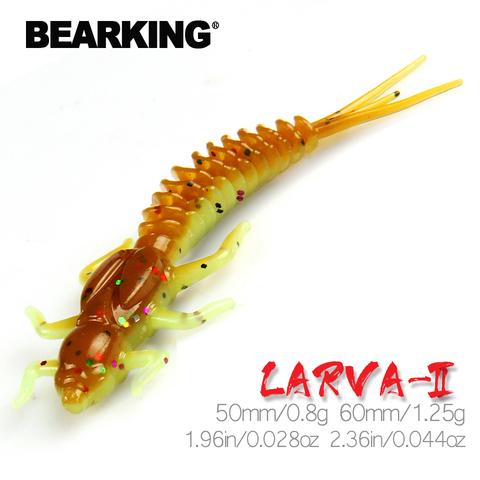 BEARKING nueva Larva suaves señuelos de 50mm 60mm pesca Artificial señuelos de silicona bajo Pike Minnow Swimbait Jigging de cebos gusano ► Foto 1/6