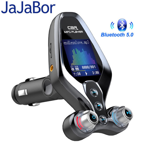 JaJaBor-transmisor FM modulador Bluetooth 5,0, receptor de Audio auxiliar manos libres QC3.0, cargador de coche de carga rápida ► Foto 1/6