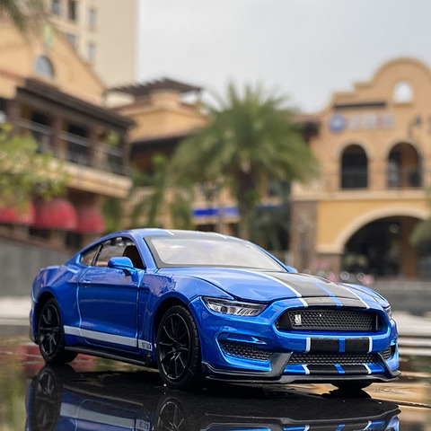 1:32 alta superdeportivo de simulación Ford Mustang Shelby GT350 modelo de coche de aleación de atrás auto de juguete para niño 4 puerta abierta de los niños, regalos de bebé ► Foto 1/5