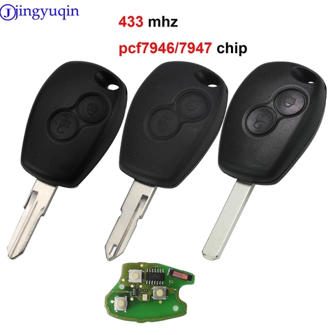 Jingyuqin clave remoto 2 botones para Renault Duster Modus Clio DACIA Logan Sandero Kangoo 433MHz PCF7947 PCF7946 Chip ► Foto 1/5