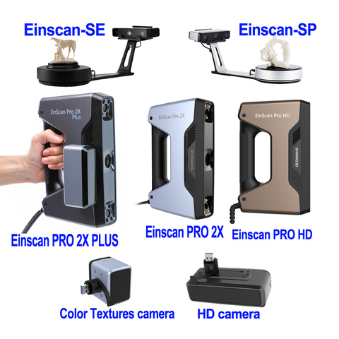 EinScan-escáner 3D portátil PRO 2X plus, de alta precisión, brillante, 3d, para máquina cnc ► Foto 1/6