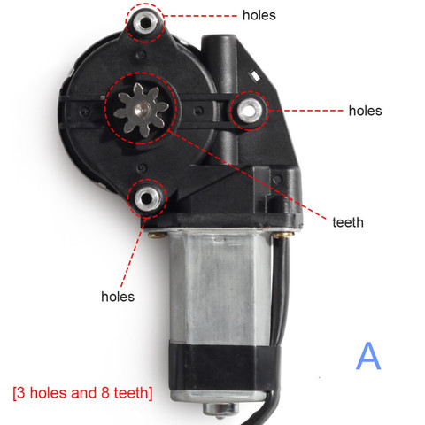 AZGIANT-motor elevador de ventana de coche eléctrico, regulador de Motor de ventanas de 12V/24V, 3 agujeros, 8 engranajes/dientes, izquierdo/derecho, torx, pinion ► Foto 1/6