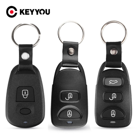 KEYYOU-funda para mando a distancia para Hyundai Elantra Sonata Santa para Kia Carens, repuesto de 2 + 1 2 3 + 1 botones 2 + 1 botón ► Foto 1/6