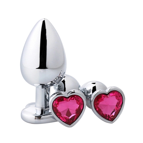 Juguete sexual de metal con forma de corazón para hombre y mujer, tapón anal de acero inoxidable liso, joyería de cristal, entrenador para consolador Anal ► Foto 1/6