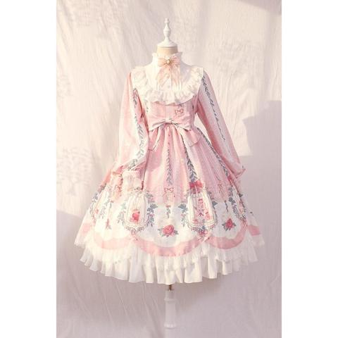 Lolita-Vestido de manga larga estilo retro victoriano para mujer, ropa gótica de lolita con lazo de sueño y jaula, estilo kawaii, lolita (no Alicia) ► Foto 1/4