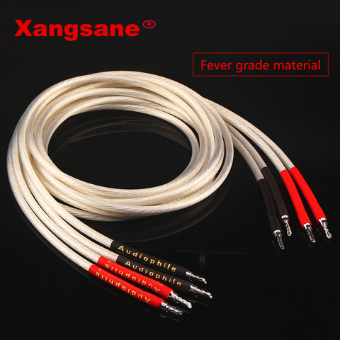 Xangsane-Cable de Audio para Audio audiófilo, 4roots, HIFI, sin oxígeno (OFC), chapado en plata, Cable de Audio para altavoz, conector banana o enchufe ► Foto 1/6